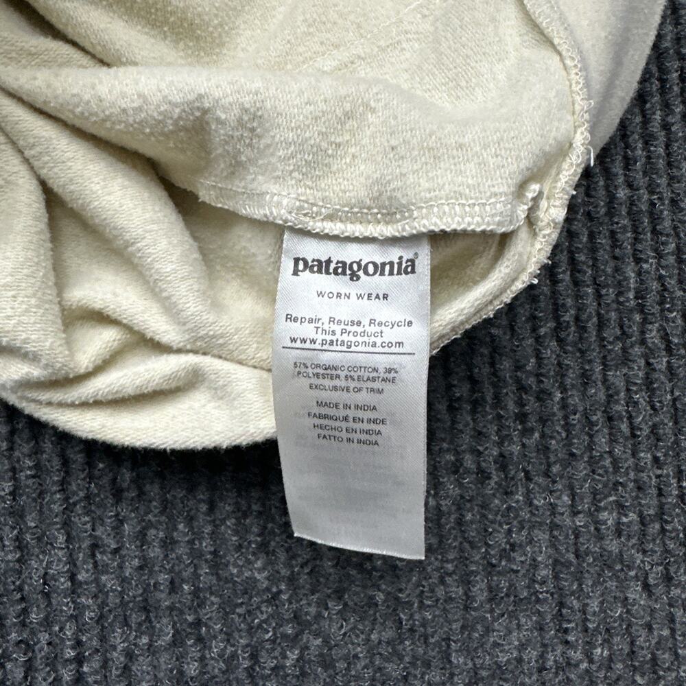 Patagonia Hoodie Women Large Off White Free Hand Fitz Roy Ahnya Pullover - Picture 11 of 12